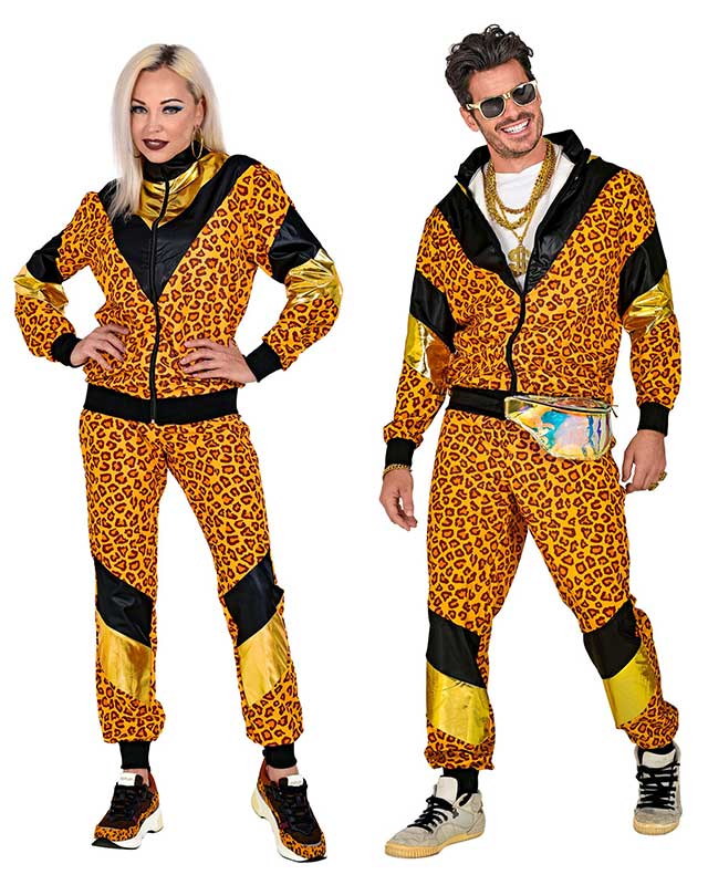 90s Leopard Print Shell Suit – Unisex Retro Tracksuit | Couples 80s & 90s Fancy Dress