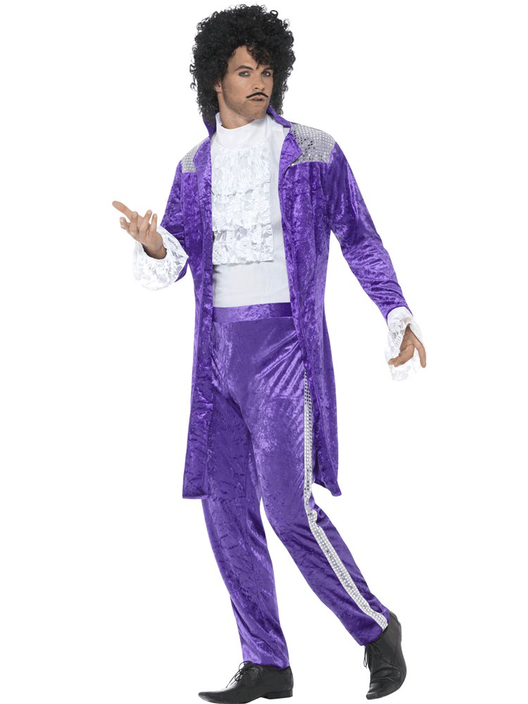 80s Purple Musician Costume – Mens Velvet Suit | 80s Rock Star Fancy Dress