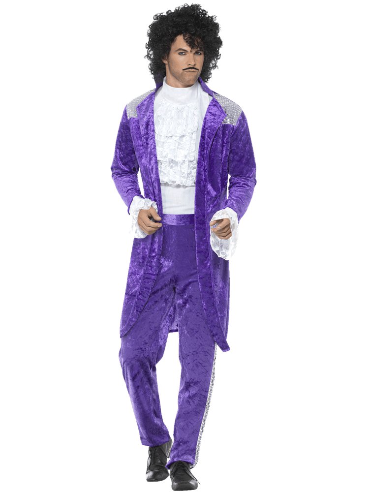 80s Purple Musician Costume – Mens Velvet Suit | 80s Rock Star Fancy Dress