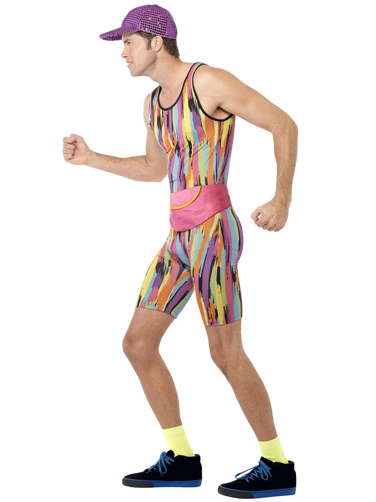 Mr Energizer Adult Costume – 80s Aerobics Instructor Fancy Dress