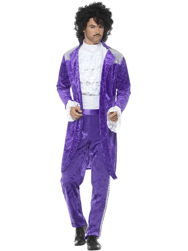 80s Purple Musician Costume – Mens Velvet Suit | 80s Rock Star Fancy Dress