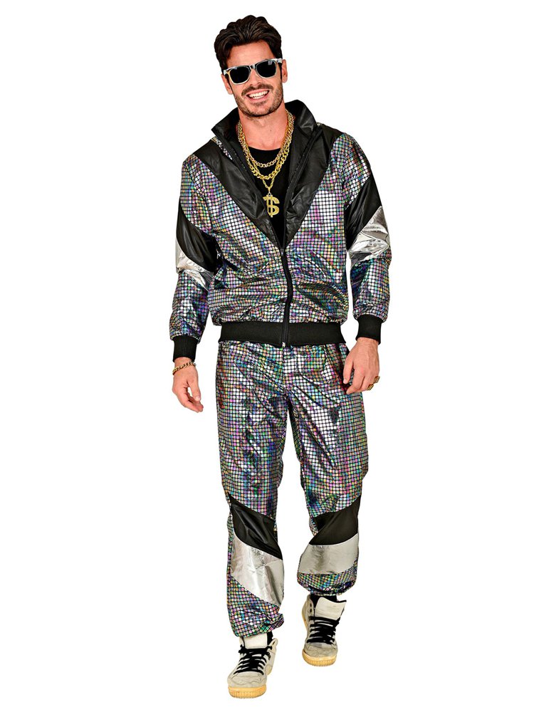 80s Disco Ball Shell Suit – Unisex Retro Tracksuit Costume