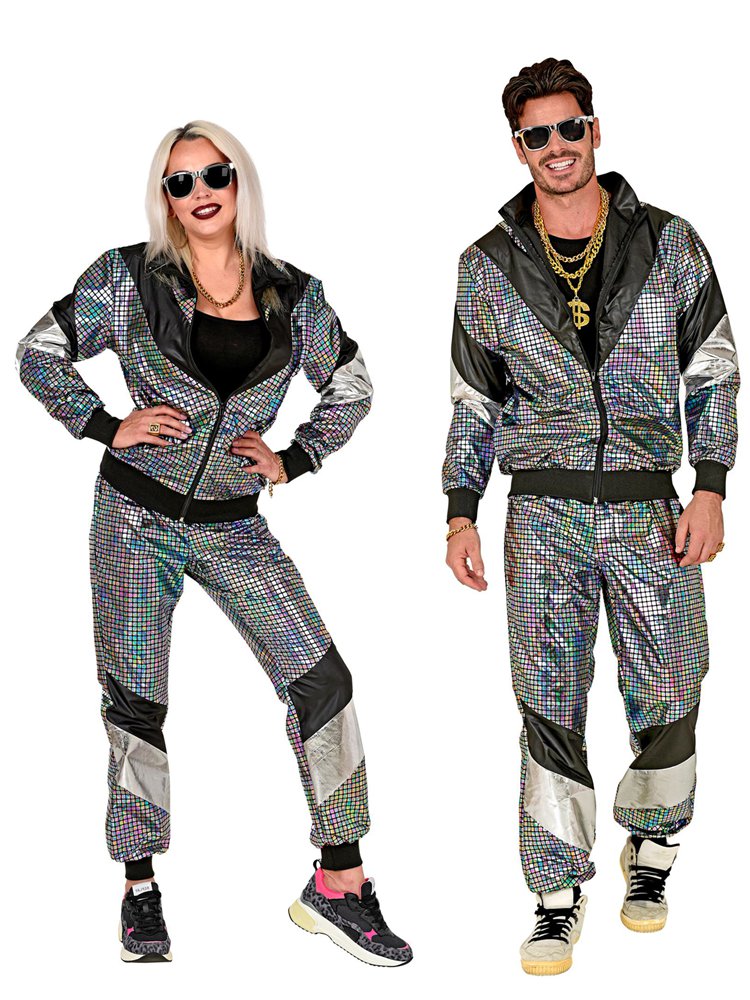 80s Disco Ball Shell Suit – Unisex Retro Tracksuit Costume