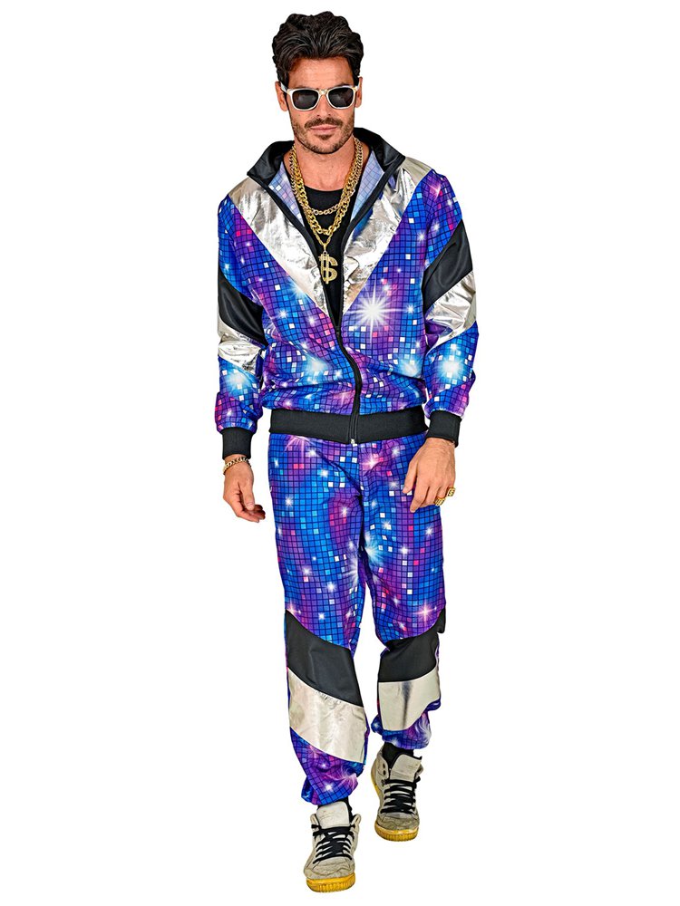 80s Party Shell Suit | Retro Galaxy Print Shell Suit Costume — Adult 80s Fancy Dress