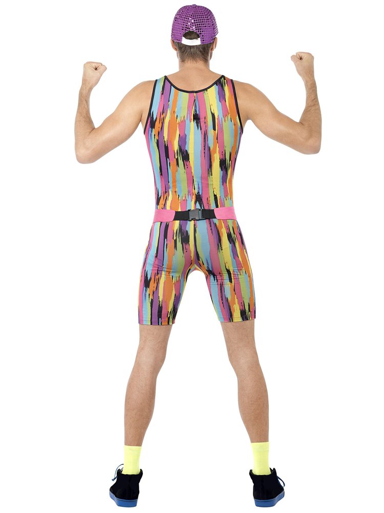 Mr Energizer Adult Costume – 80s Aerobics Instructor Fancy Dress