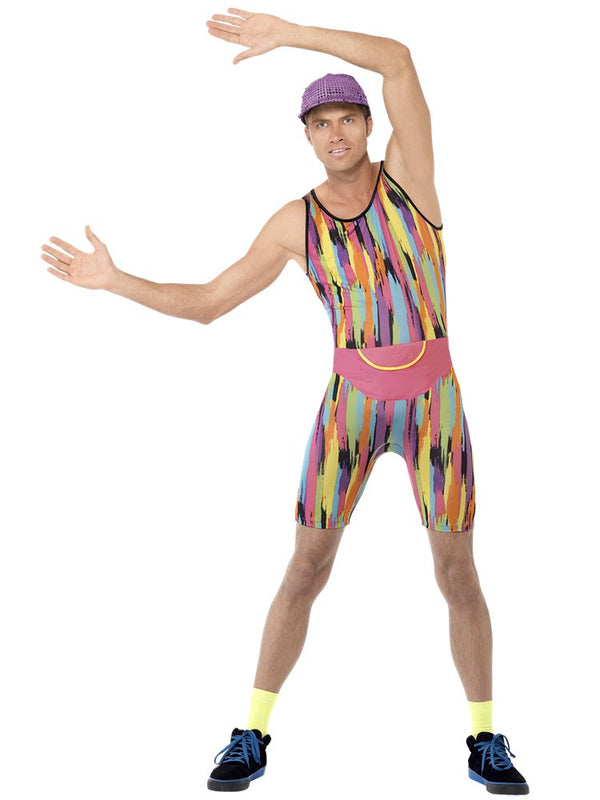 Mr Energizer Adult Costume – 80s Aerobics Instructor Fancy Dress